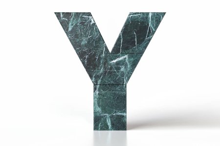Photo for Marble letter Y in tidewater green. 3D rendering. - Royalty Free Image