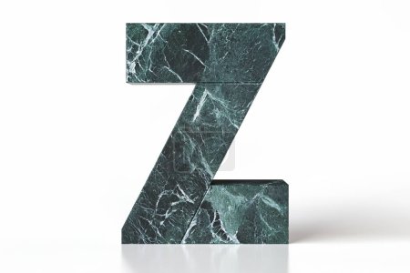 Photo for Marble lettering collection letter Z in dark teal ideal for composing cool and flawless high-quality texts. High quality 3d rendering. - Royalty Free Image