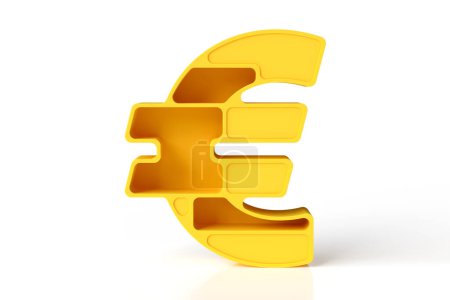 Téléchargez les photos : Panneau Euro 3D en plastique jaune. Web et imprimer des projets décoratifs concept. rendu 3D. - en image libre de droit