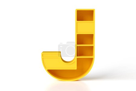 Photo for 3D letter J in futuristic or kids funny style. Great font for headers, posters, web advertisements or print projects. High resolution 3D rendering. - Royalty Free Image