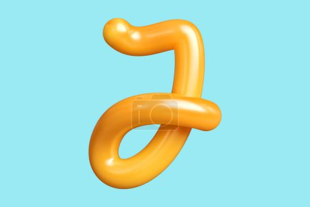Foto de Representación 3D redondeada letra tipográfica J en naranja. Recurso gráfico adecuado para impresiones, obras de arte, tableros de ánimo y anuncios web. Ilustración 3D de alta calidad - Imagen libre de derechos