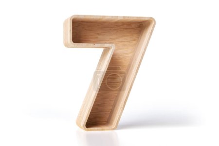 Foto de Fuente de madera 3d renderizado dígito número 7. Idea decorativa para interiores de casa o tienda. Representación 3D de alta definición. - Imagen libre de derechos