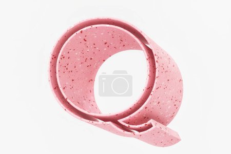 Photo for Letter Q in pink terrazzo style of vintage font. High quality 3d rendering. - Royalty Free Image