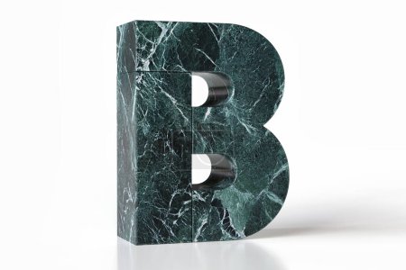 Photo for Marbled texture alphabet letter B in perspective view. Ideal for corporate image of luxury decorative materials. High detailed 3d rendering. - Royalty Free Image