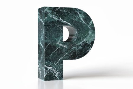 Photo for Creative letter P made of marbled pattern ideal for corporate image of luxury decorative materials. High detailed 3d rendering perspective view. - Royalty Free Image