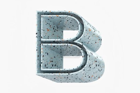 Photo for Terrazzo stone retro style 3D letter B. Great for composing headline words vintage style with a modern twist. High definition 3d rendering. - Royalty Free Image