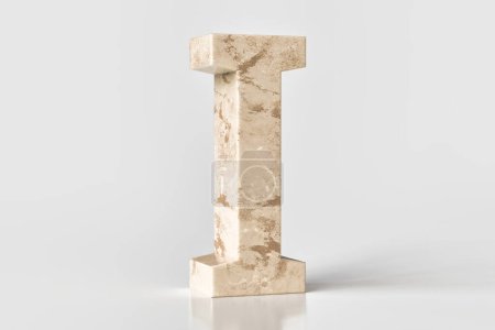 Photo for Cool and flawless 3D alphabet letter I made of serene beige marble stone. High quality 3d rendering. - Royalty Free Image