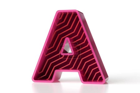 Photo for Red metallic shiny 3D letter A. New trendy modern lettering collection suitable for web and print projects. High resolution 3D rendering. - Royalty Free Image
