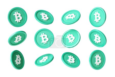 Téléchargez les photos : Jeu de jetons Bitcoin Cash Bch crypto-monnaie vus sous plusieurs angles. Convient pour créer des compositions avec crypto-monnaies dynamiques. rendu 3D haute définition. - en image libre de droit