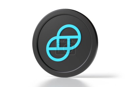 Photo for Gusd Gemini Dollar stablecoin token icon in black and blue. High quality 3D rendering. - Royalty Free Image