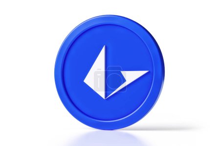 Foto de Loopring Lrc criptomoneda símbolo 3D icono en blanco y azul. Diseño adecuado para conceptos criptomoneda. Renderizado 3D de alta calidad. - Imagen libre de derechos
