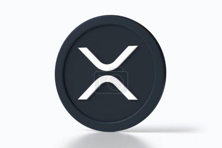 Foto de Onda icono 3D token XRP aislado sobre fondo blanco. Concepto de comercio de criptomonedas. Renderizado 3D de alta calidad. - Imagen libre de derechos