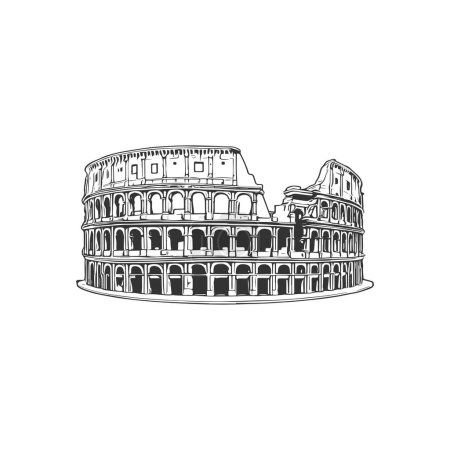 Illustration vektor abstrak simbol roma colisseum italia