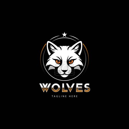 vector logo icono mascota lobos