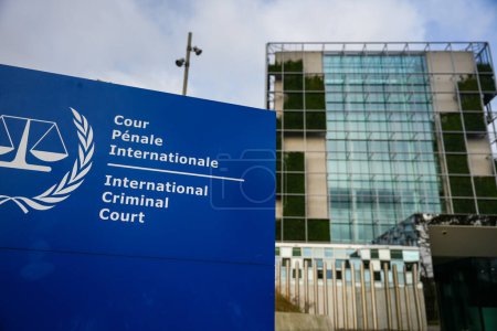 Foto de La Haya, Países Bajos - 28 de diciembre de 2023: Construcción del Tribunal Penal Internacional ICC CPI en La Haya. - Imagen libre de derechos