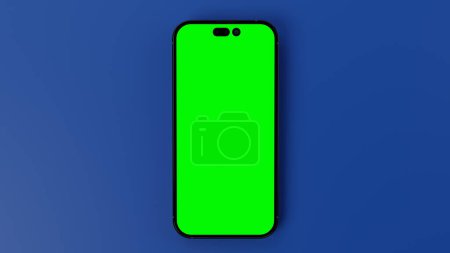 Photo for Animated smartphone with greenscreen display and background for app commercials, mockup show cases, mobile Website Presentations etc. High quality 4k footage - Royalty Free Image