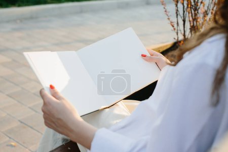 Photo for Magazine or book image mockup. Reading a book concept - Royalty Free Image