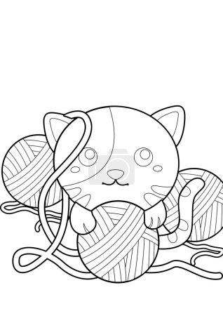 Cute Little Cat Kitten Animal Pet Cartoon Coloring Activity for Kids and Adult 
