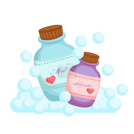 Botella de aerosol perfumado Adorno de belleza Objeto Dibujos animados Ilustración Vector Clipart Etiqueta engomada Fondo Decoración