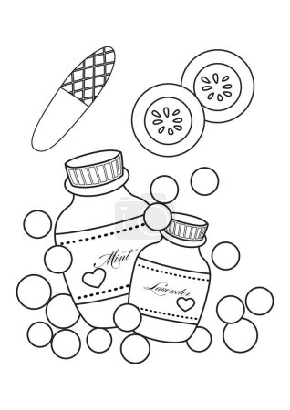 Perfumed Spray Bottle Cartoon Coloring Activity for Kids and Adult