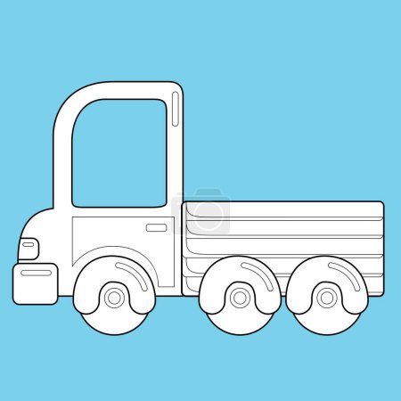 Camion voiture transport bande dessinée numérique Timbre aperçu