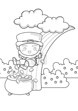 St Patrick Celebration March Day Event Cartoon Coloring Activity for Kids and Adult