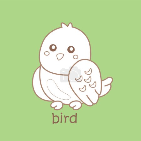 Alphabet B Pour Leçon de Vocabulaire Oiseau Caricature Schéma du timbre numérique