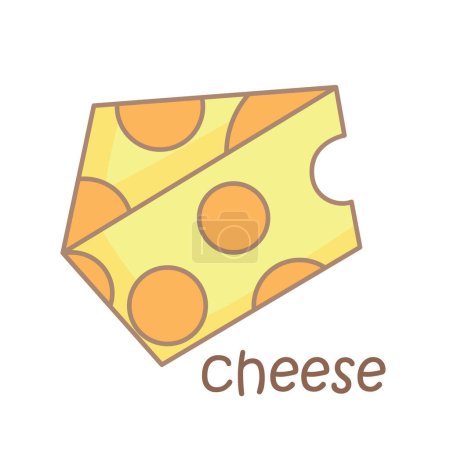 Alphabet C For Cheese Vocabulary School Lesson Cartoon Illustration Vector Clipart Sticker Decoration Background