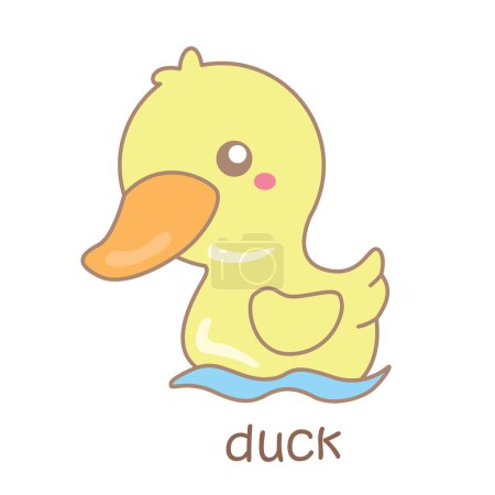 Alphabet D For Duck Vocabulary School Lesson Cartoon Illustration Vector Clipart Sticker Decoration Background