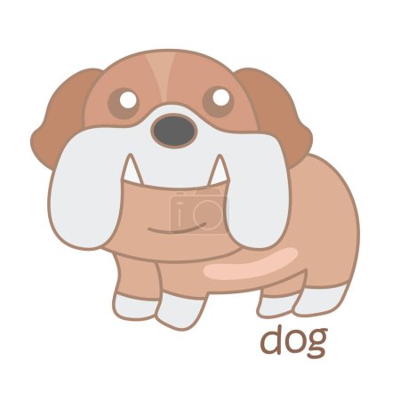 Alphabet D For Dog Vocabulary School Lesson Cartoon Illustration Vector Clipart Sticker Decoration Background