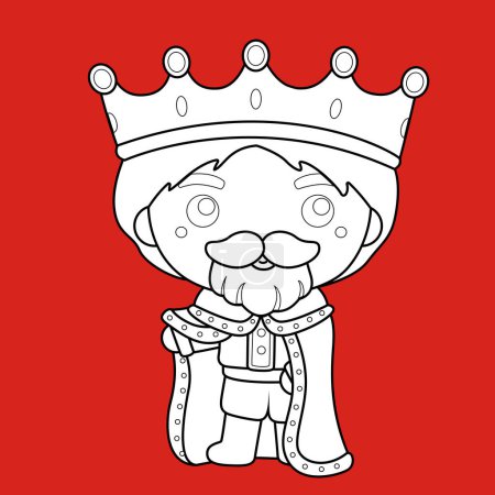 Netter König aus klassischen Bettgeschichten Humpty Dumpty Egg Cartoon Digital Stamp Outline Schwarz-Weiß