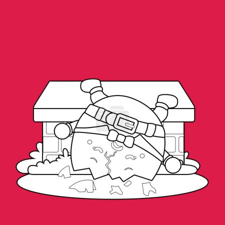 Lindos cuentos clásicos para dormir Humpty Dumpty Egg Cartoon Digital Stamp Outline Blanco y Negro