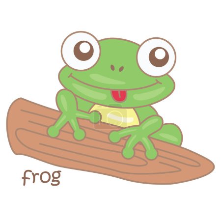 Alphabet F For Frog Vocabulary School Lesson Cartoon Illustration Vector Clipart Sticker Decoration Background