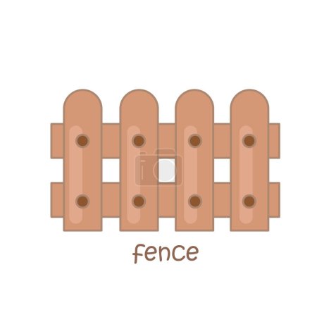 Alphabet F For Fence Vocabulary School Lesson Cartoon Illustration Vector Clipart Sticker Decoration Background