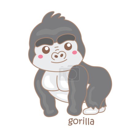 Alphabet G For Gorilla Vocabulary School Lesson Cartoon Illustration Vector Clipart Sticker Decoration Background