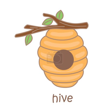 Alphabet H For Hive Vocabulary School Lesson Cartoon Illustration Vector Clipart Sticker Decoration Background