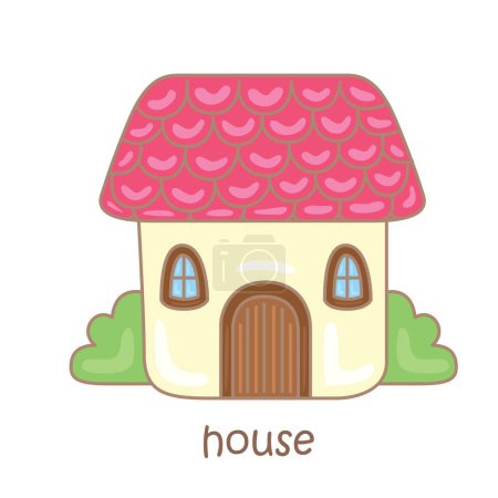 Alphabet H For House Vocabulary School Lesson Cartoon Illustration Vector Clipart Sticker Decoration Background