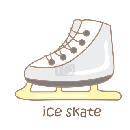 Alphabet I For Ice Skate Vocabulary School Lesson Cartoon Illustration Vector Clipart Sticker Decoration Background