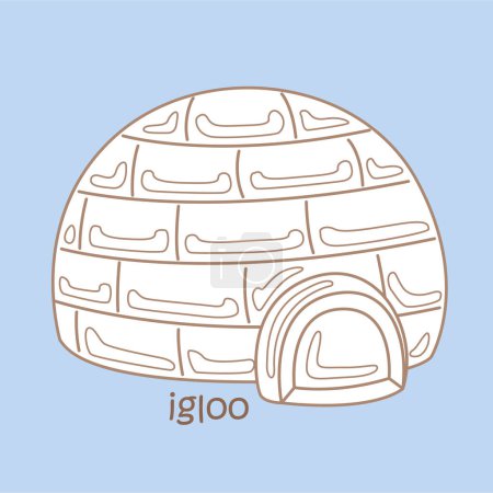 Alphabet I For Igloo Vocabulary School Lesson Cartoon Digital Stamp Outline