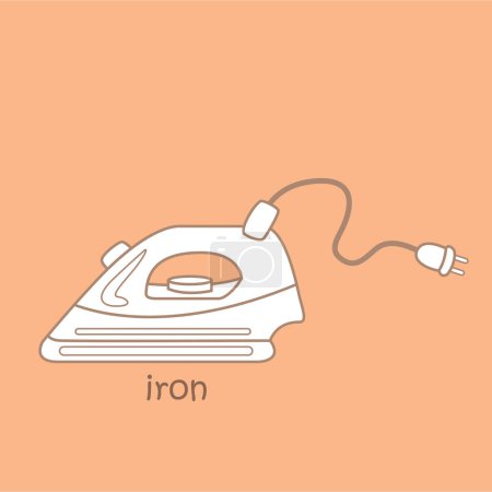 Alphabet I For Iron Vocabulary School Lesson Cartoon Digital Stamp Outline
