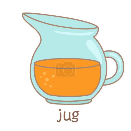 Alphabet J For Juice Vocabulary School Lesson Cartoon Illustration Vector Clipart Sticker Decoration Background