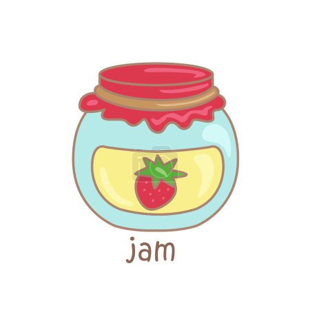Alphabet J For Jam Vocabulary School Lesson Cartoon Illustration Vector Clipart Sticker Decoration Background