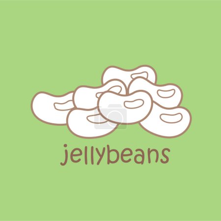 Alphabet J For Jellybeans Vocabulary School Lesson Cartoon Digital Stamp Outline