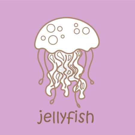 Alphabet J For Jellyfish Vocabulary School Lesson Cartoon Digital Stamp Outline