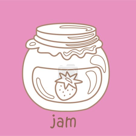 Illustration for Alphabet J For Jar Vocabulary School Lesson Cartoon Digital Stamp Outline - Royalty Free Image