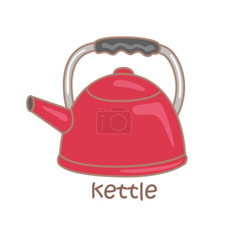 Alphabet K For Kettle Vocabulary School Lesson Cartoon Illustration Vector Clipart Sticker Decoration Background