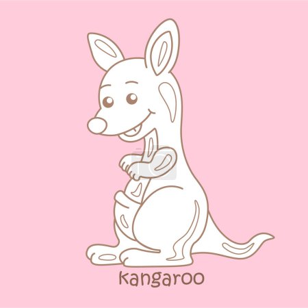 Alphabet K pour le vocabulaire kangourou leçon de vocabulaire bande dessinée numérique Timbre aperçu