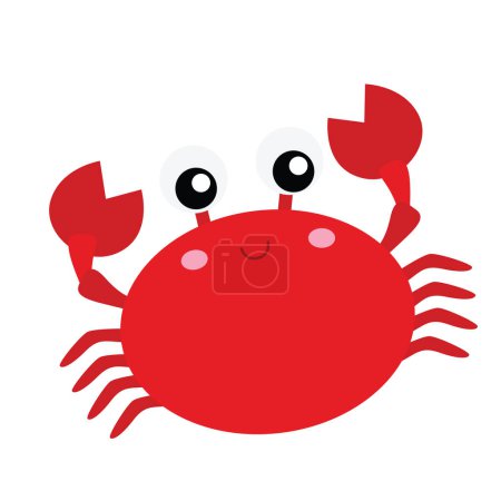 Crab Underwater Animal Fish Cartoon Illustration Vector Clipart Sticker Decoration Background