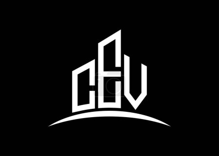 Photo for Letter CEV building vector monogram logo design template. Building Shape CEV logo. - Royalty Free Image