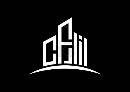 Photo for Letter CFI building vector monogram logo design template. Building Shape CFI logo. - Royalty Free Image